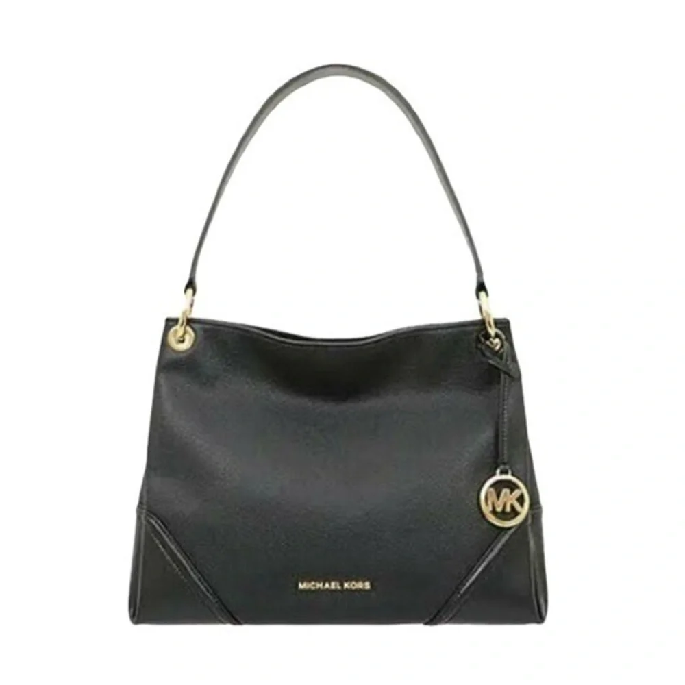 Michael kors black leather tote bag